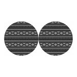 Black And White Aztec Ethnic Print Car Coasters