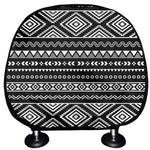 Black And White Aztec Ethnic Print Car Headrest Covers