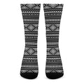 Black And White Aztec Ethnic Print Crew Socks