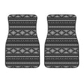 Black And White Aztec Ethnic Print Front Car Floor Mats