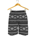 Black And White Aztec Ethnic Print Men's Shorts