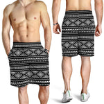 Black And White Aztec Ethnic Print Men's Shorts