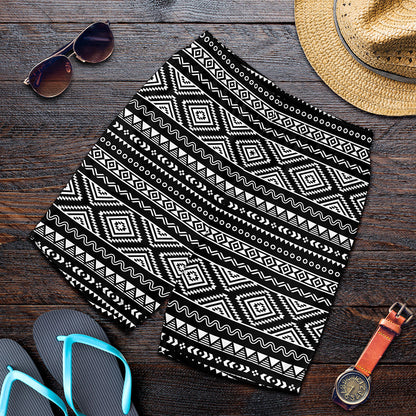 Black And White Aztec Ethnic Print Men's Shorts