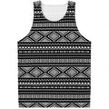 Black And White Aztec Ethnic Print Men's Tank Top