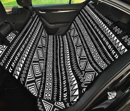 Black And White Aztec Ethnic Print Pet Car Back Seat Cover