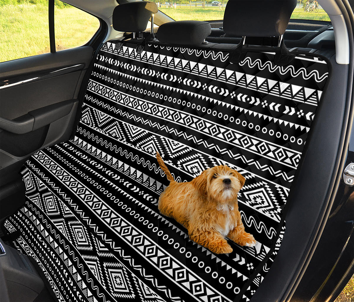 Black And White Aztec Ethnic Print Pet Car Back Seat Cover