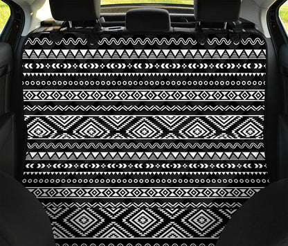 Black And White Aztec Ethnic Print Pet Car Back Seat Cover