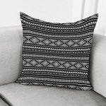 Black And White Aztec Ethnic Print Pillow Cover