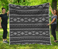 Black And White Aztec Ethnic Print Quilt