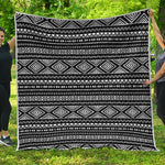 Black And White Aztec Ethnic Print Quilt