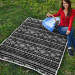 Black And White Aztec Ethnic Print Quilt