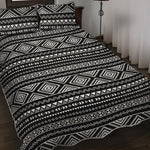 Black And White Aztec Ethnic Print Quilt Bed Set