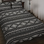 Black And White Aztec Ethnic Print Quilt Bed Set
