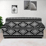 Black And White Aztec Ethnic Print Sofa Cover