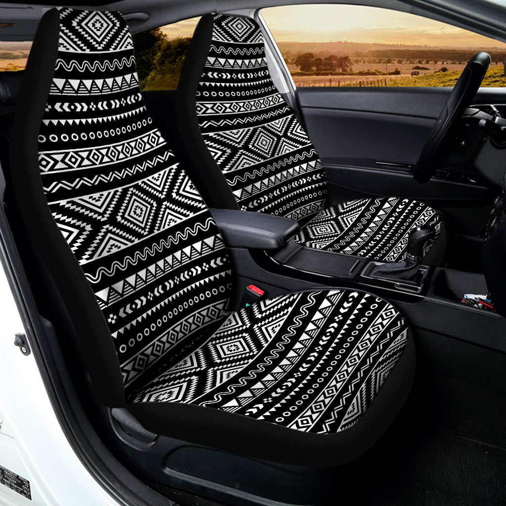 Black And White Aztec Ethnic Print Universal Fit Car Seat Covers