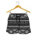 Black And White Aztec Ethnic Print Women's Shorts