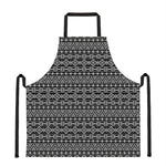 Black And White Aztec Geometric Print Apron