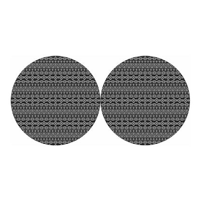 Black And White Aztec Geometric Print Car Coasters