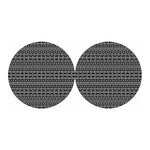 Black And White Aztec Geometric Print Car Coasters