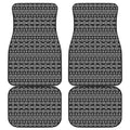Black And White Aztec Geometric Print Front and Back Car Floor Mats