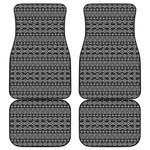 Black And White Aztec Geometric Print Front and Back Car Floor Mats