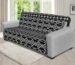 Black And White Aztec Geometric Print Futon Protector