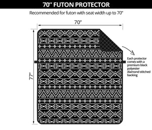 Black And White Aztec Geometric Print Futon Protector