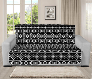 Black And White Aztec Geometric Print Futon Protector