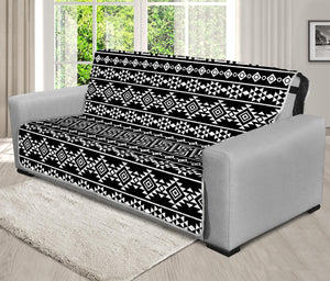 Black And White Aztec Geometric Print Futon Protector