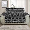 Black And White Aztec Geometric Print Half Sofa Protector