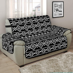 Black And White Aztec Geometric Print Half Sofa Protector