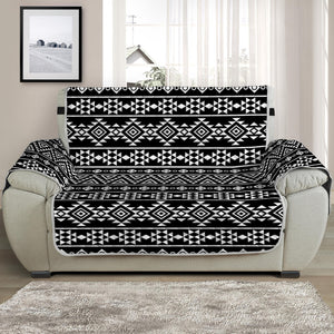 Black And White Aztec Geometric Print Half Sofa Protector