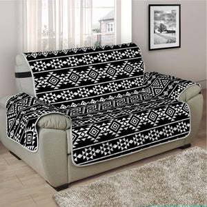 Black And White Aztec Geometric Print Half Sofa Protector