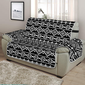 Black And White Aztec Geometric Print Half Sofa Protector