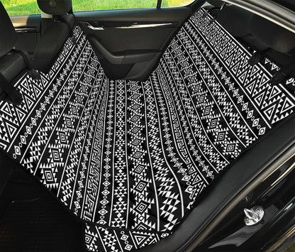 Black And White Aztec Geometric Print Pet Car Back Seat Cover