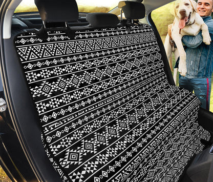 Black And White Aztec Geometric Print Pet Car Back Seat Cover