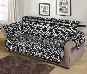 Black And White Aztec Geometric Print Sofa Protector