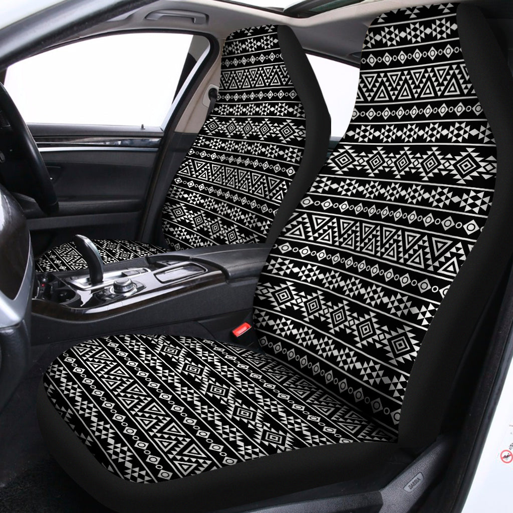 Black And White Aztec Geometric Print Universal Fit Car Seat Covers
