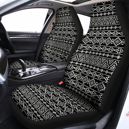 Black And White Aztec Geometric Print Universal Fit Car Seat Covers