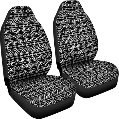 Black And White Aztec Geometric Print Universal Fit Car Seat Covers