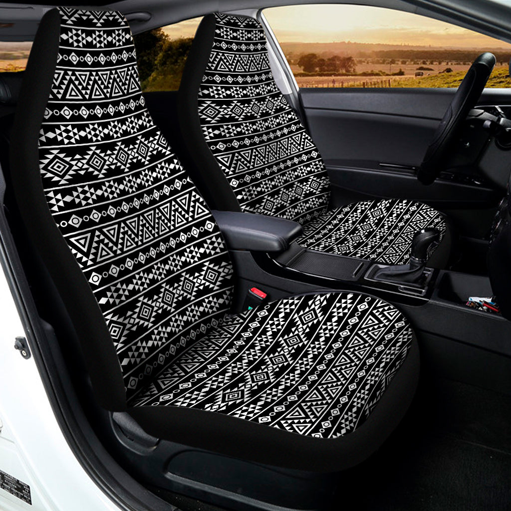 Black And White Aztec Geometric Print Universal Fit Car Seat Covers