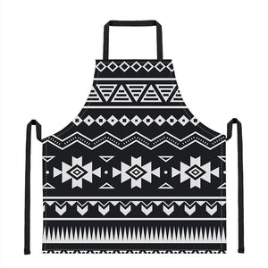 Black And White Aztec Pattern Print Apron