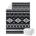 Black And White Aztec Pattern Print Blanket