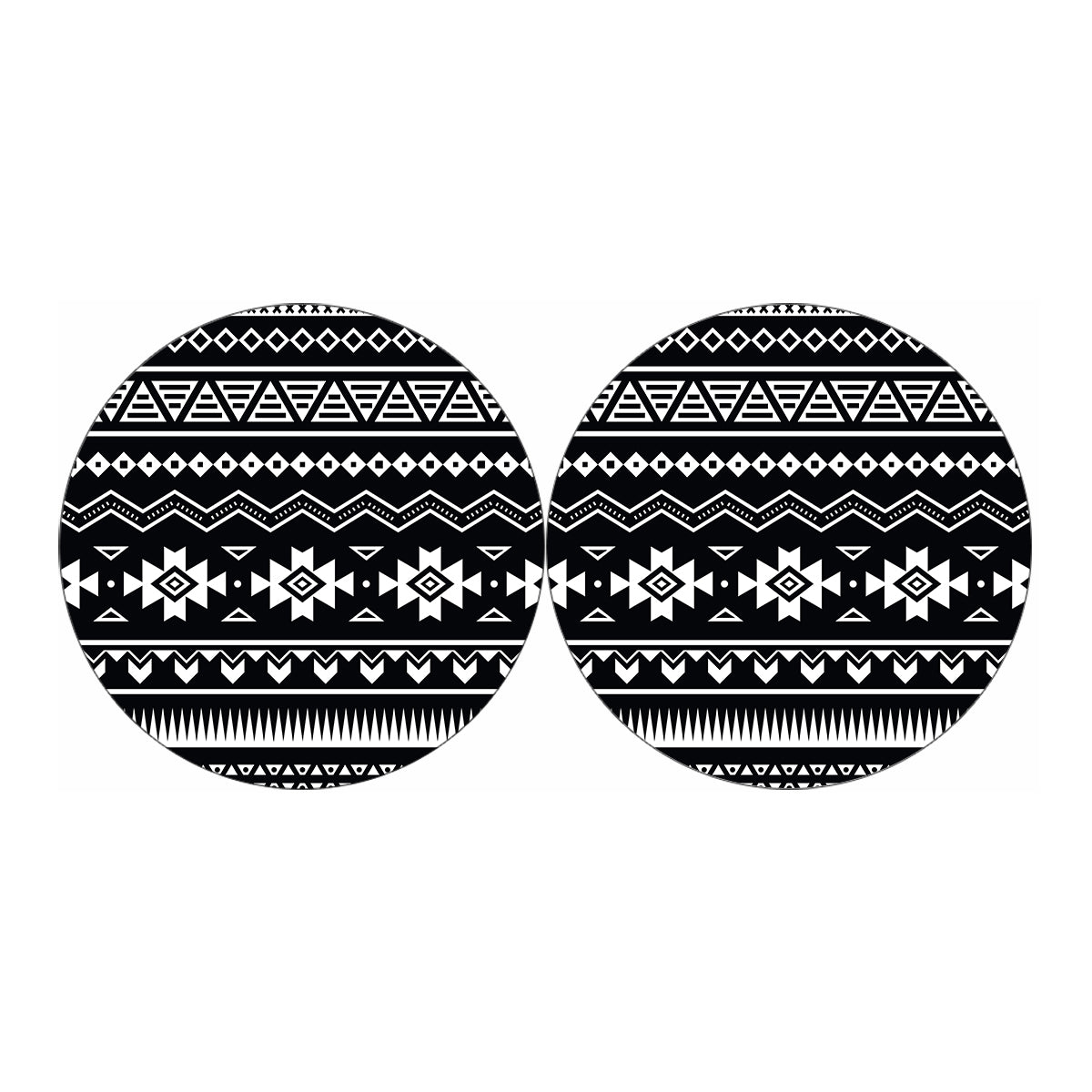 Black And White Aztec Pattern Print Car Coasters
