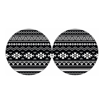 Black And White Aztec Pattern Print Car Coasters