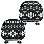 Black And White Aztec Pattern Print Car Headrest Covers