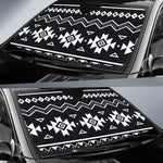 Black And White Aztec Pattern Print Car Sun Shade GearFrost