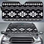 Black And White Aztec Pattern Print Car Sun Shade GearFrost