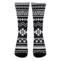 Black And White Aztec Pattern Print Crew Socks