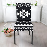 Black And White Aztec Pattern Print Dining Chair Slipcover